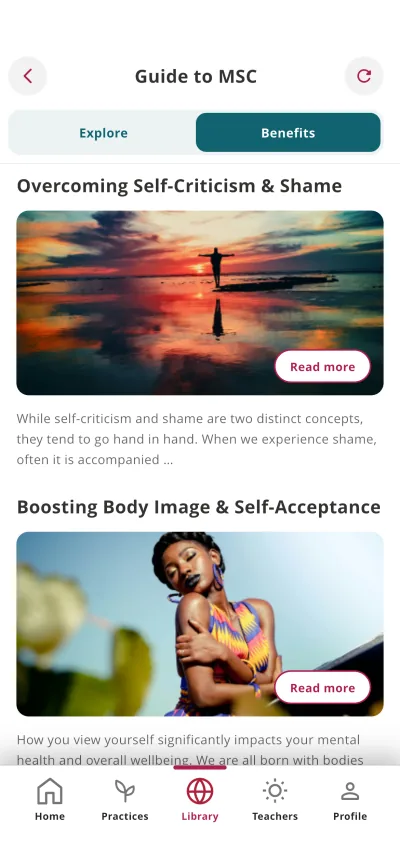 The Guide to Mindful Self-Compassion in the app