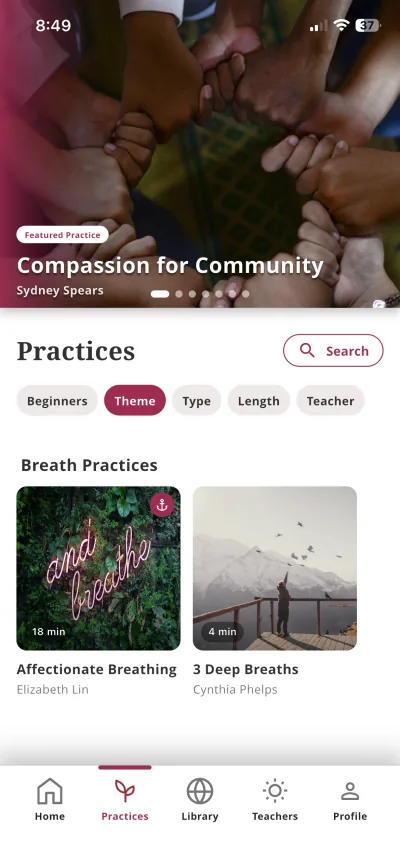 Browsing and filtering practices in the app